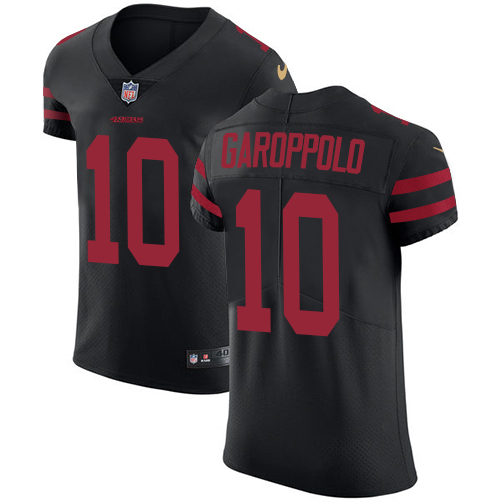 Nike 49ers #10 Jimmy Garoppolo Black Alternate Men's Stitched NFL Vapor Untouchable Elite Jersey - Click Image to Close